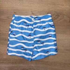 Joe Fresh Blue Swim Trunks with Sailboat Print
